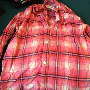 Girls pink plaid shirt